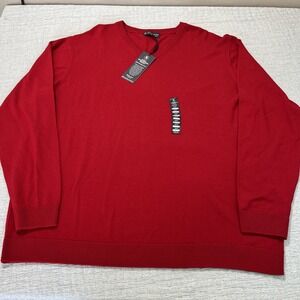 Men's Big & Tall Hart Schaffner‎ Marx Extra Fine Merino Wool V-Neck Sweater 3XB
